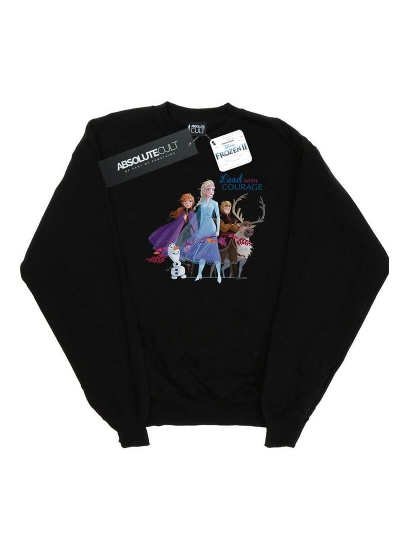Disney - Sweat FROZEN LEAD COURAGE Noir - Kiabi