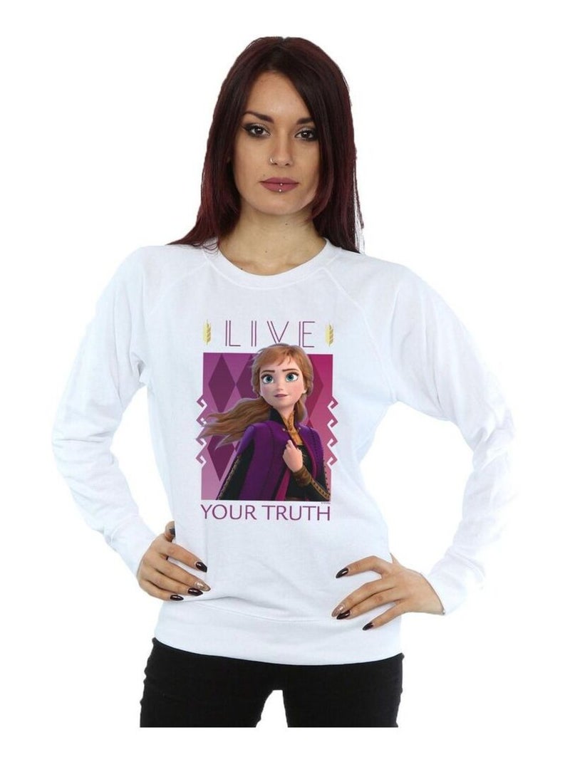 Disney - Sweat FROZEN LIVE YOUR TRUTH Blanc - Kiabi