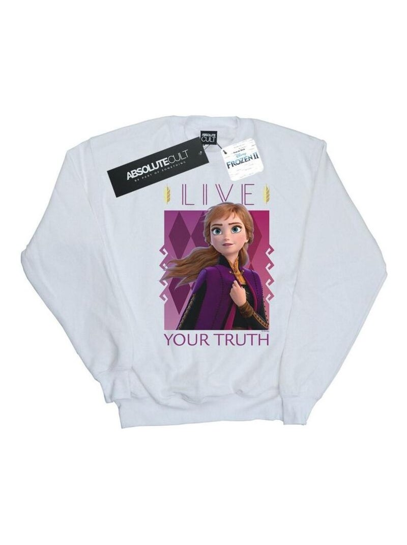 Disney - Sweat FROZEN LIVE YOUR TRUTH Blanc - Kiabi