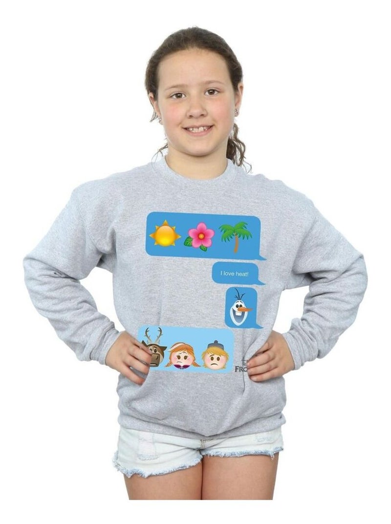 Disney - Sweat FROZEN LOVE HEAT Gris chiné - Kiabi