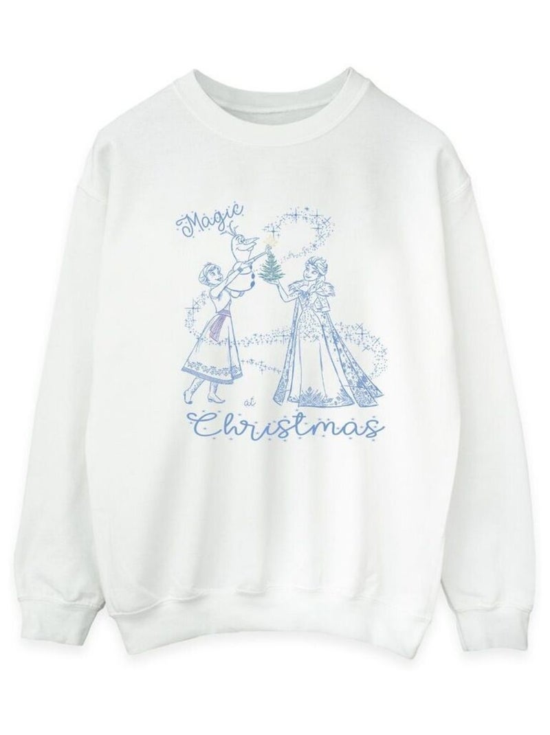 Disney - Sweat FROZEN MAGIC CHRISTMAS Blanc - Kiabi