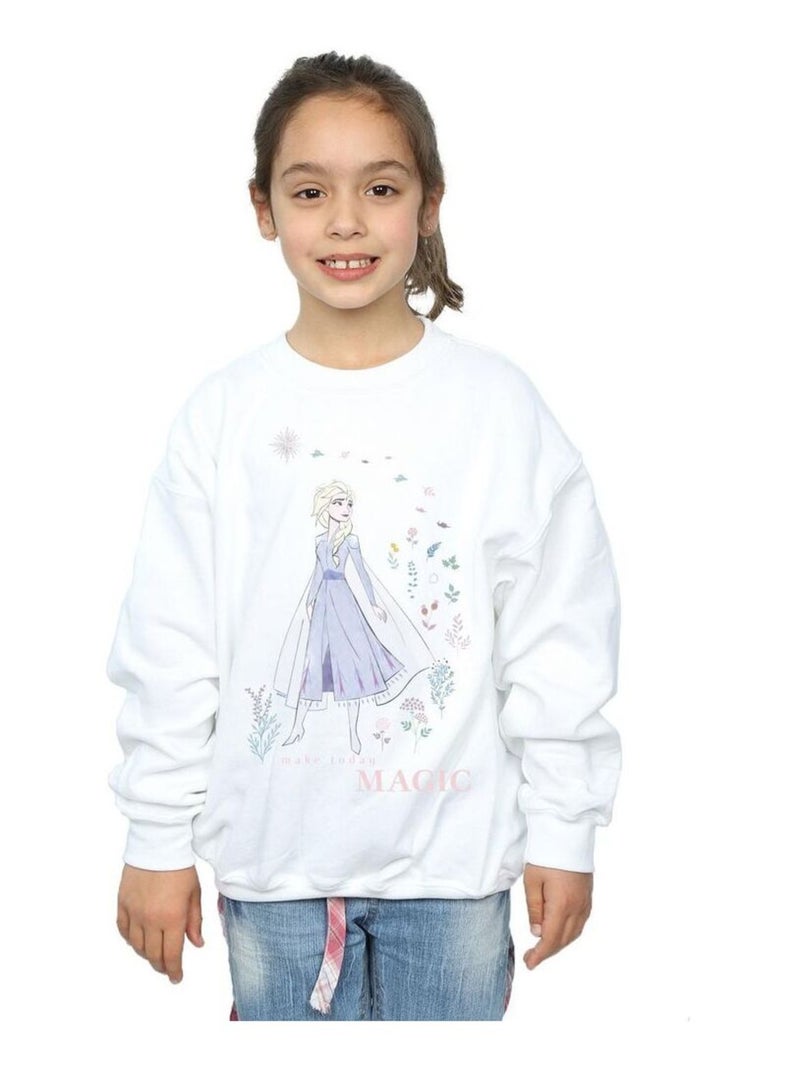 Disney - Sweat FROZEN MAKE TODAY MAGIC Blanc - Kiabi