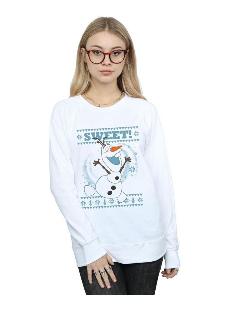 Disney - Sweat FROZEN SWEET CHRISTMAS Blanc - Kiabi