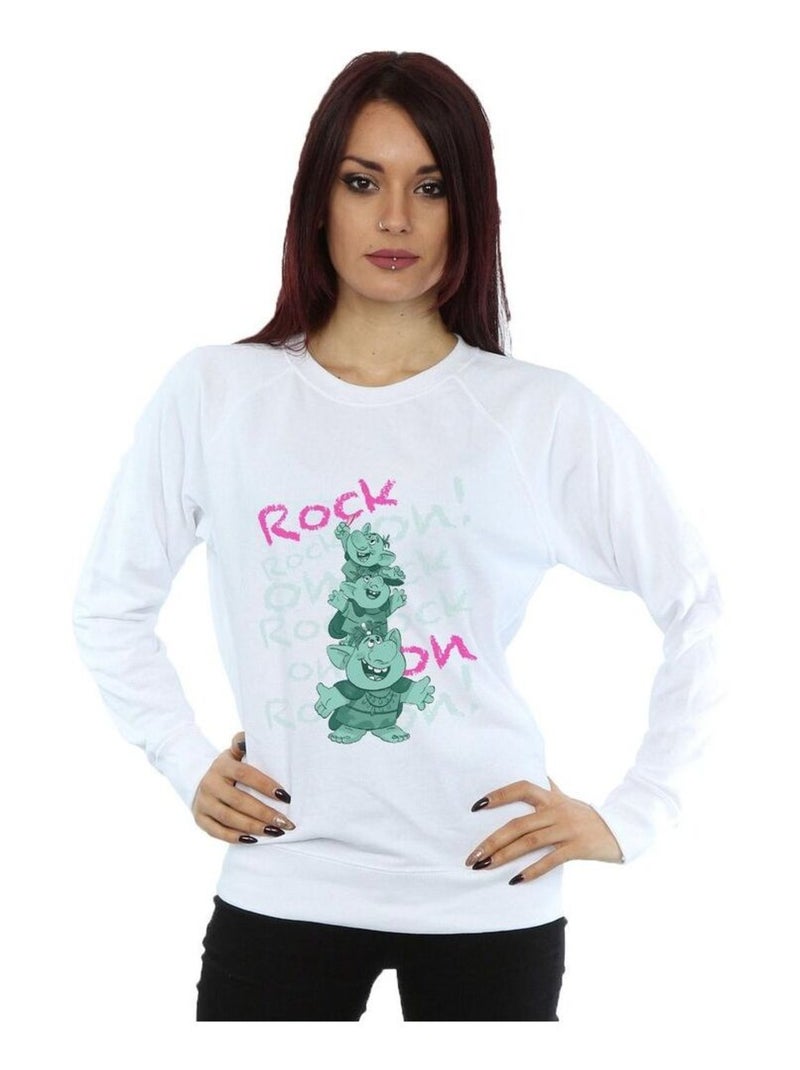 Disney - Sweat FROZEN TROLLS ROCK ON Blanc - Kiabi