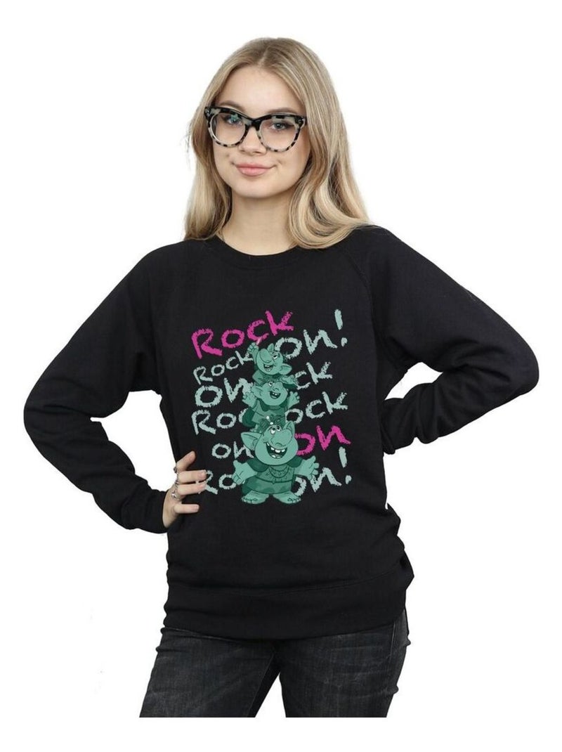 Disney - Sweat FROZEN TROLLS ROCK ON Noir - Kiabi