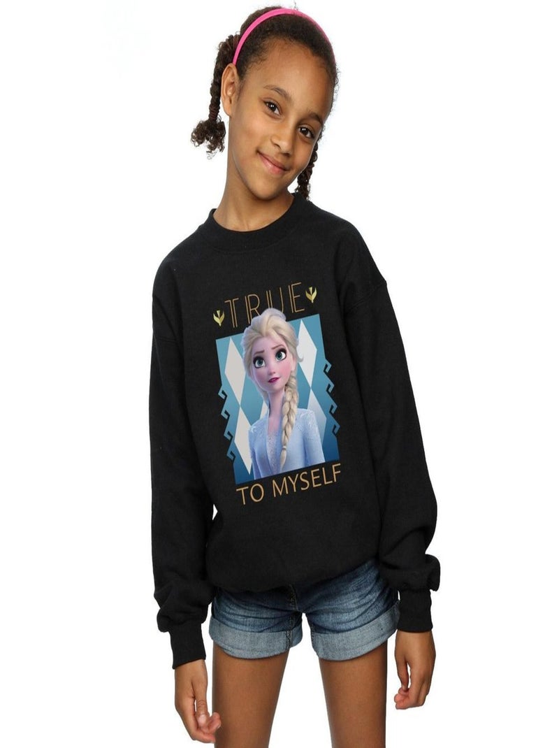 Disney - Sweat FROZEN TRUE TO MYSELF Noir - Kiabi