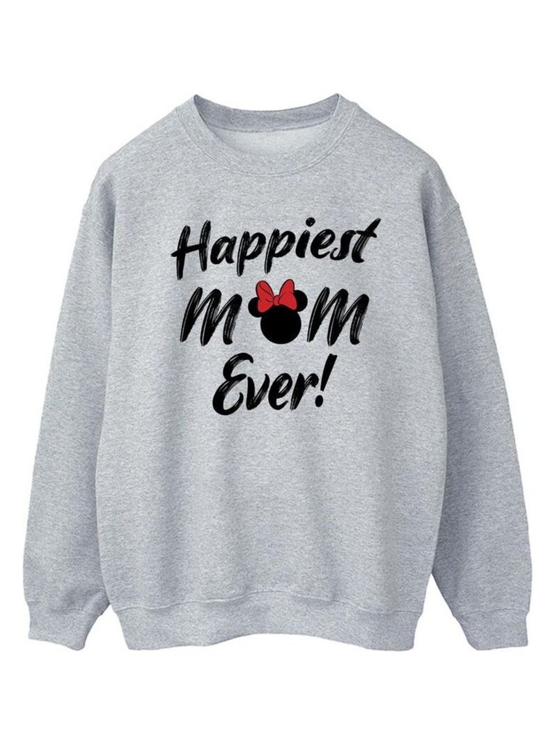 Disney - Sweat HAPPIEST MOM EVER Gris chiné - Kiabi