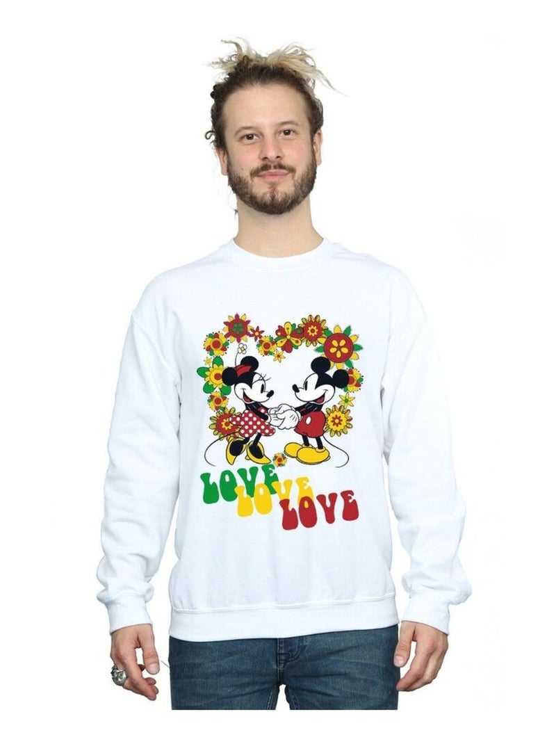 Disney - Sweat HIPPIE LOVE Blanc - Kiabi