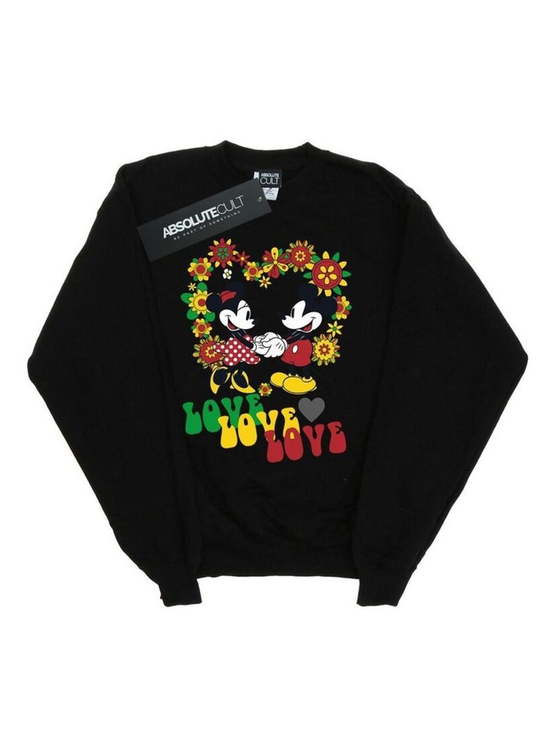 Disney - Sweat HIPPIE LOVE Noir - Kiabi