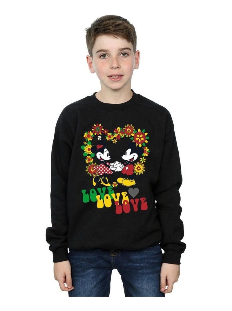 Disney - Sweat HIPPIE LOVE Noir - Kiabi
