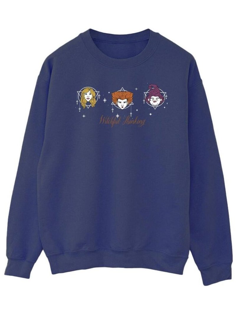 Disney - Sweat HOCUS POCUS WITCHFUL THINKING Bleu marine - Kiabi