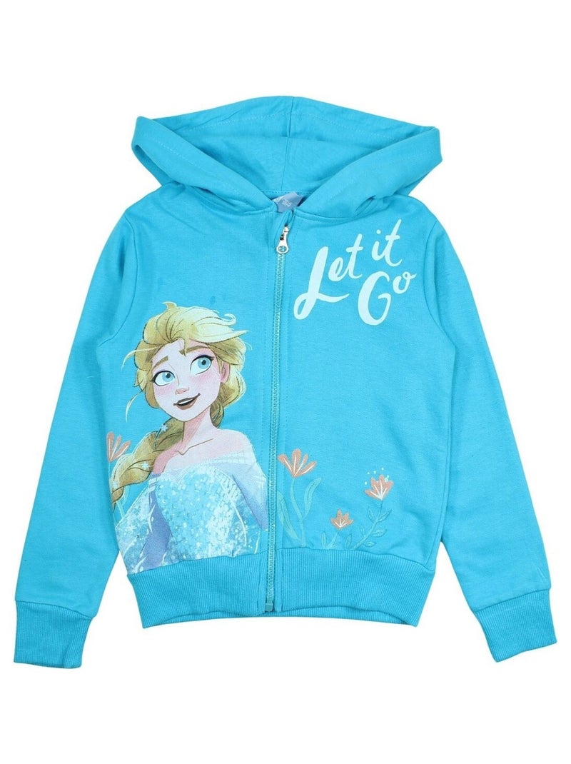 Disney - Sweat imprimé La Reine Des Neiges en coton Bleu - Kiabi