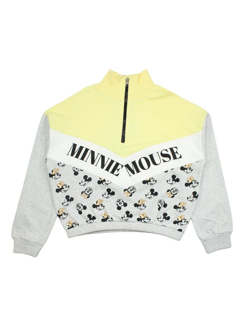 Disney - Sweat imprimé Minnie en coton Gris - Kiabi