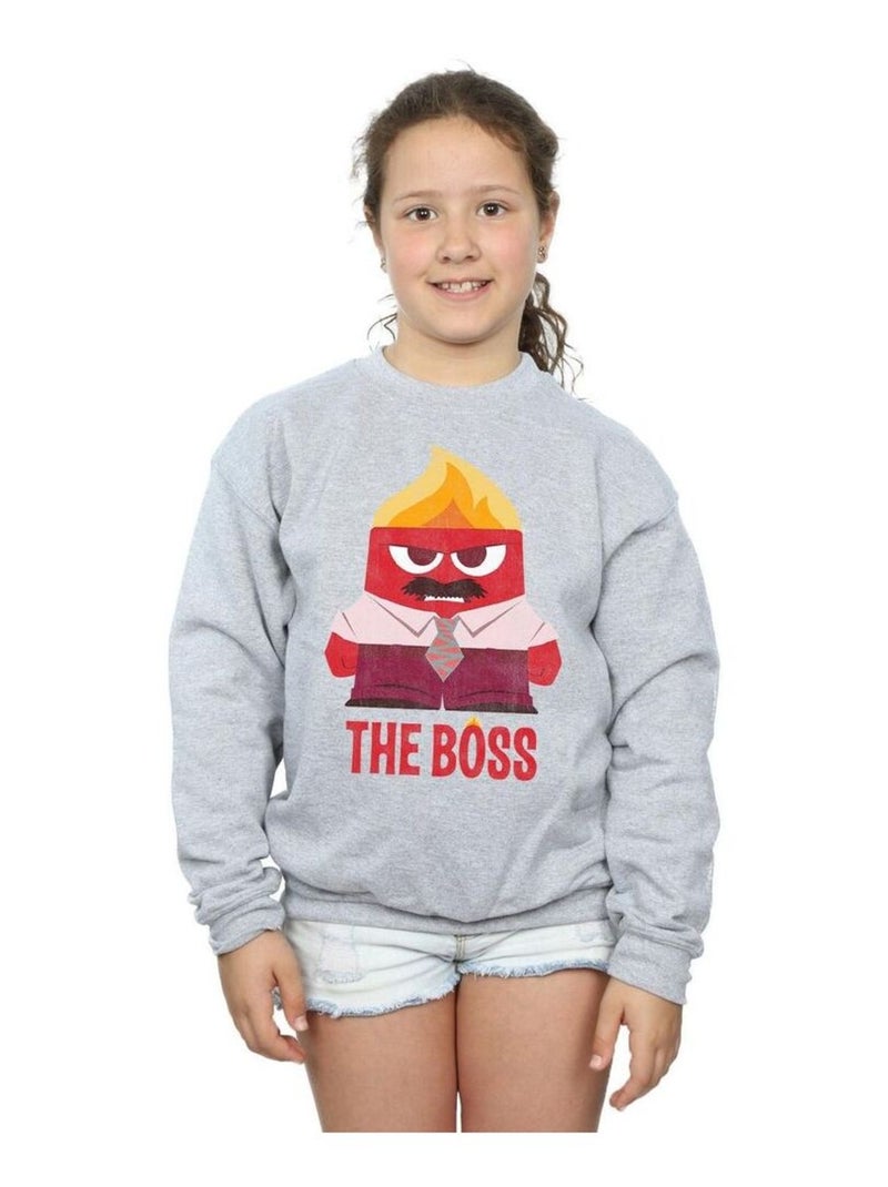 Disney - Sweat INSIDE OUT ANGER THE BOSS Gris chiné - Kiabi
