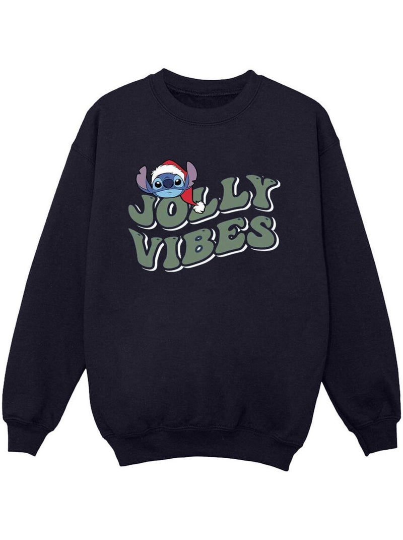 Disney - Sweat JOLLY CHILLING VIBES Bleu marine - Kiabi