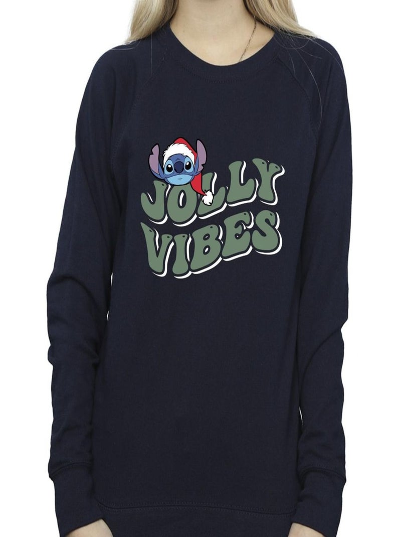 Disney - Sweat JOLLY CHILLING VIBES Bleu marine - Kiabi