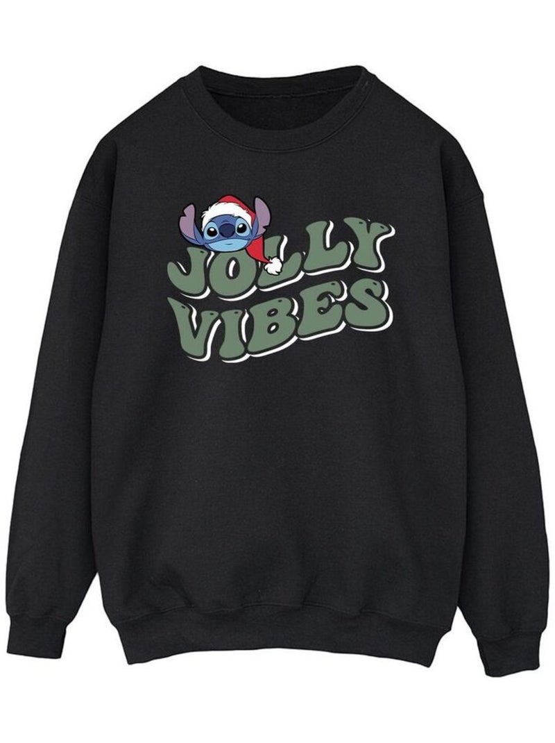 Disney - Sweat JOLLY CHILLING VIBES Noir - Kiabi
