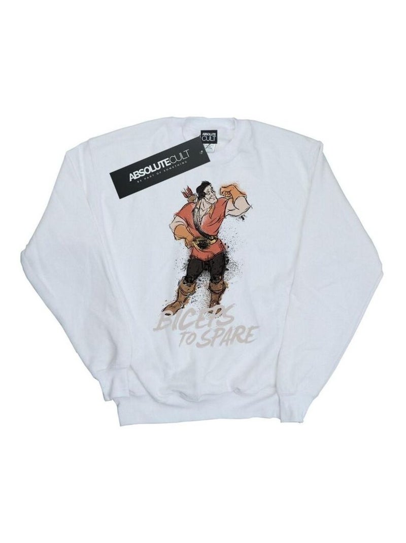 Disney - Sweat La Belle et la Bête BICEPS TO SPARE Blanc - Kiabi
