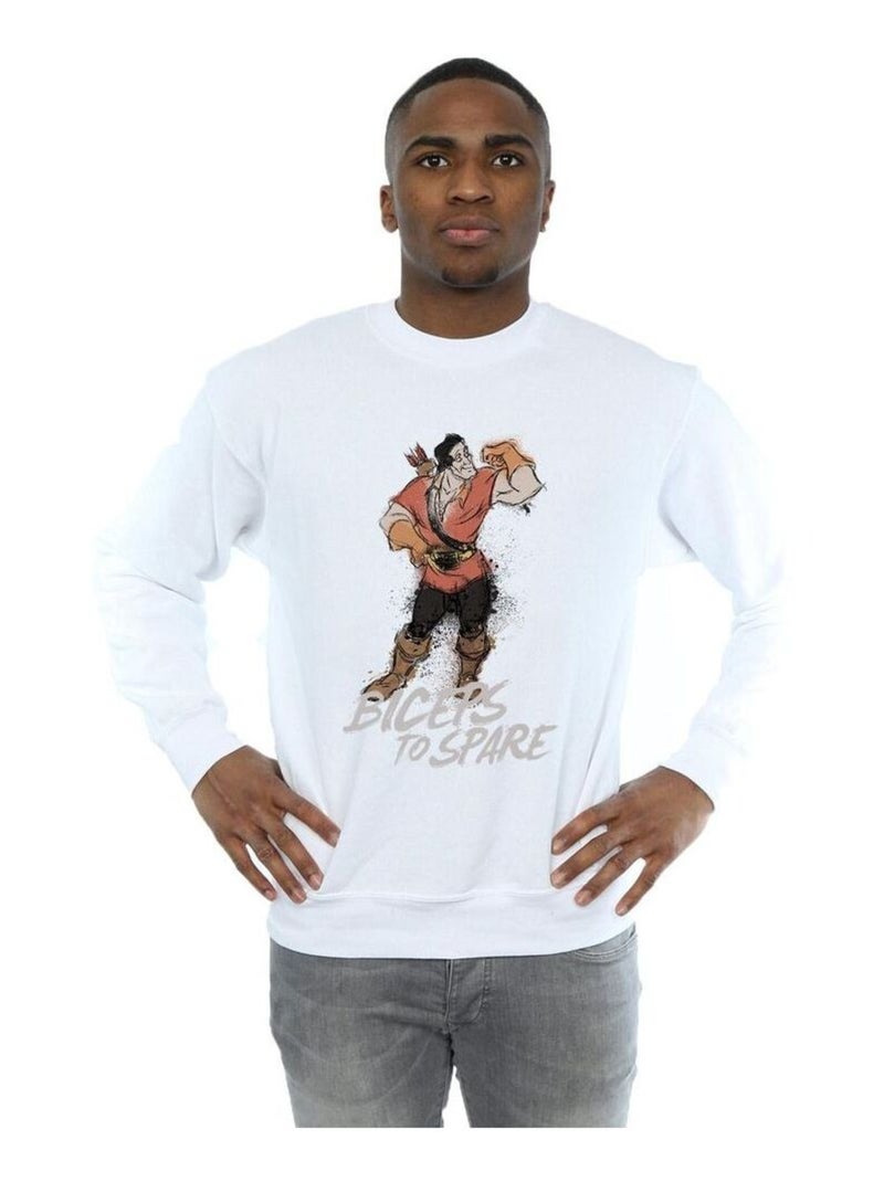 Disney - Sweat La Belle et la Bête BICEPS TO SPARE Blanc - Kiabi