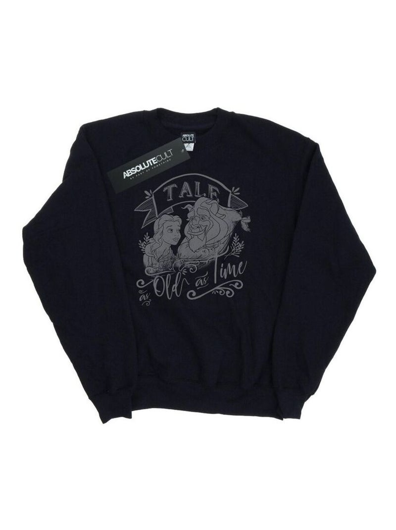 Disney - Sweat La Belle et la Bête TALE AS OLD AS TIME Noir - Kiabi