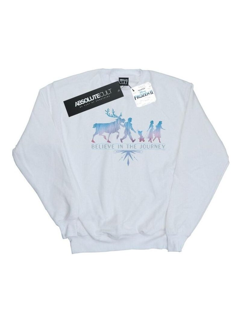 Disney - Sweat La Reine des Neiges BELIEVE IN THE JOURNEY Blanc - Kiabi