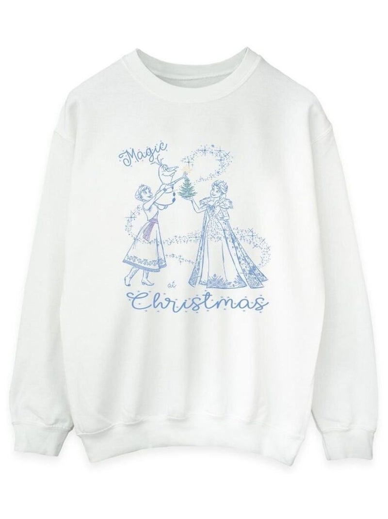 Disney - Sweat La Reine des Neiges MAGIC CHRISTMAS Blanc - Kiabi