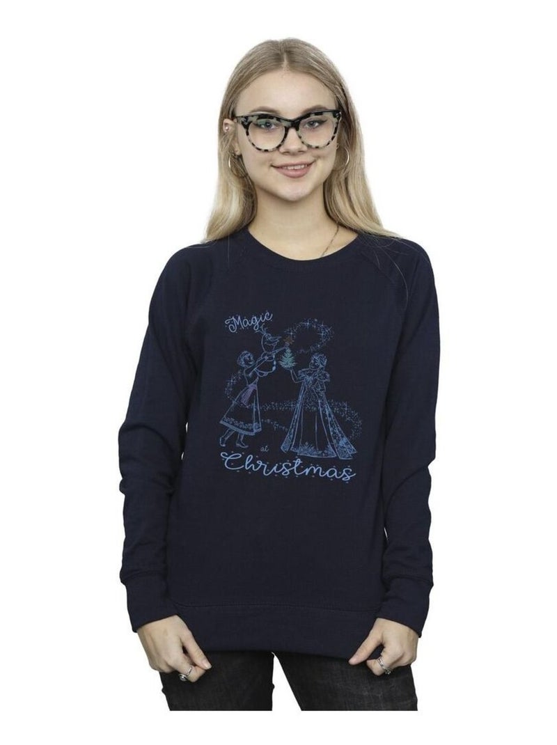 Disney - Sweat La Reine des Neiges MAGIC CHRISTMAS Bleu marine - Kiabi