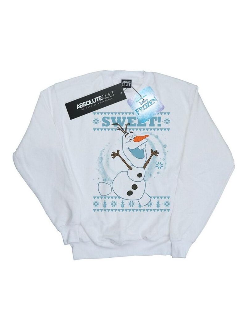 Disney - Sweat La Reine des Neiges SWEET CHRISTMAS Blanc - Kiabi