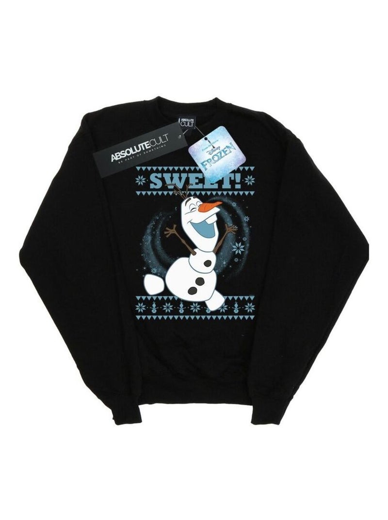 Disney - Sweat La Reine des Neiges SWEET CHRISTMAS Noir - Kiabi