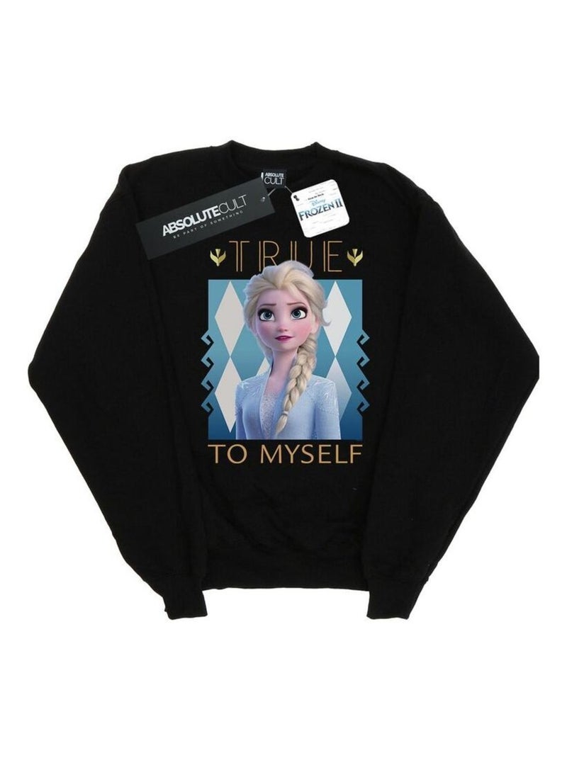 Disney - Sweat La Reine des Neiges TRUE TO MYSELF Noir - Kiabi