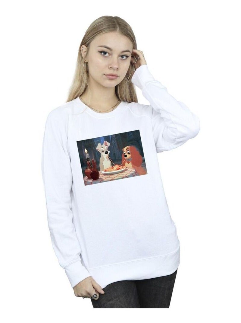 Disney - Sweat LADY AND THE TRAMP Blanc - Kiabi