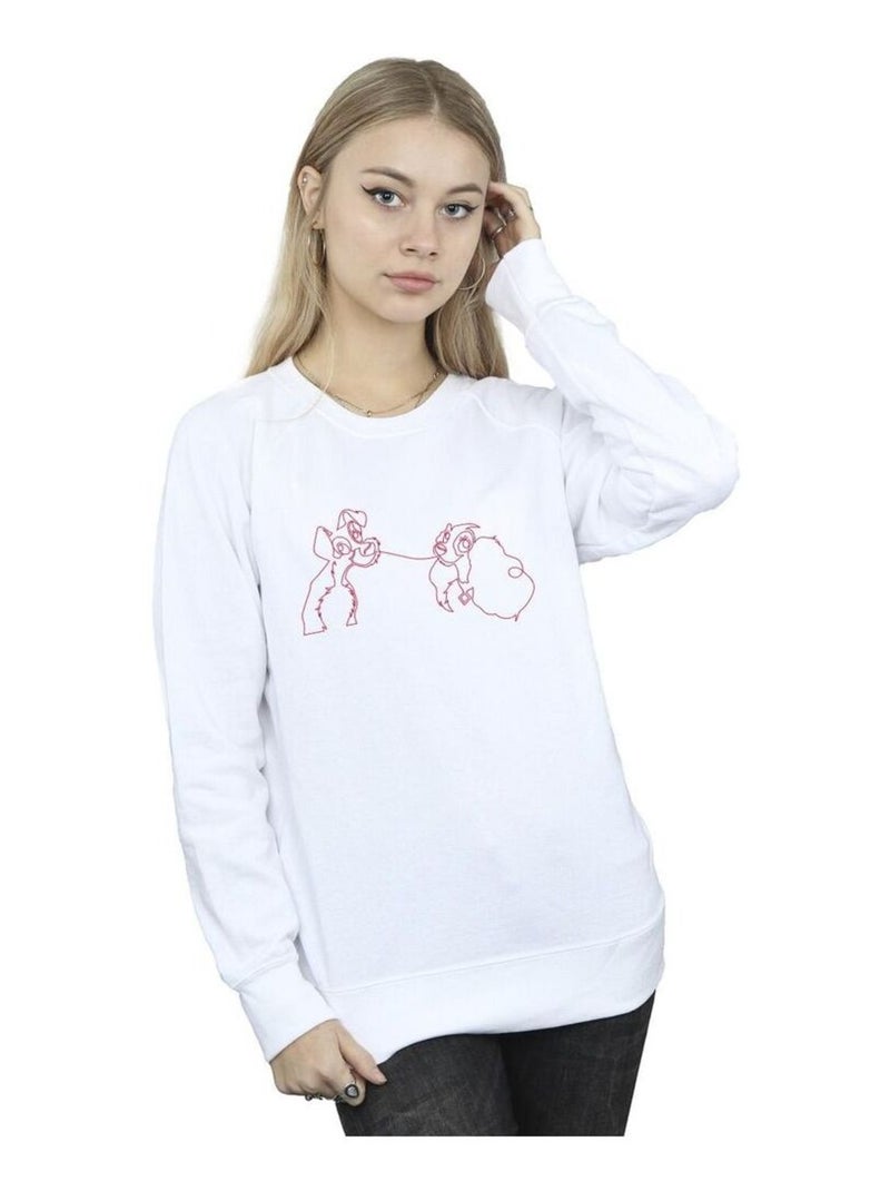 Disney - Sweat LADY AND THE TRAMP Blanc - Kiabi