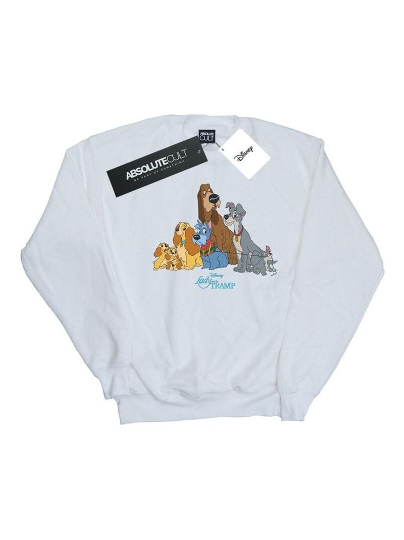 Disney - Sweat LADY AND THE TRAMP Blanc - Kiabi