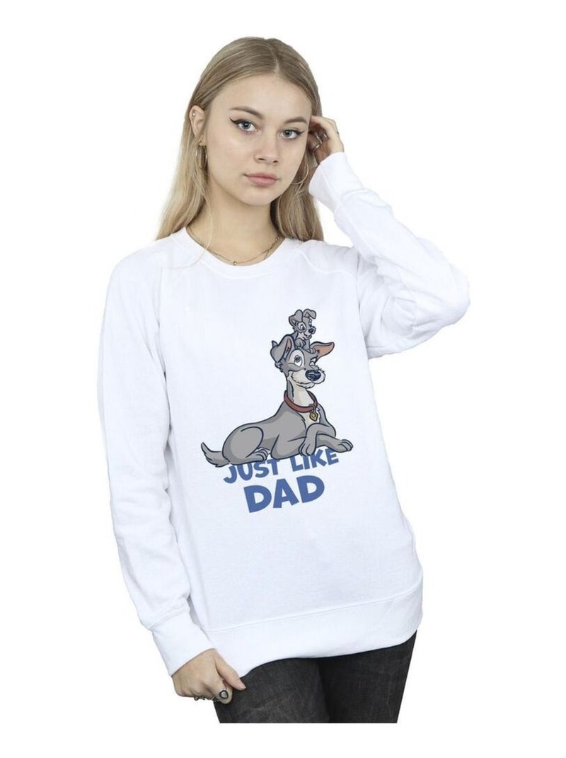 Disney - Sweat LADY AND THE TRAMP JUST LIKE DAD Blanc - Kiabi