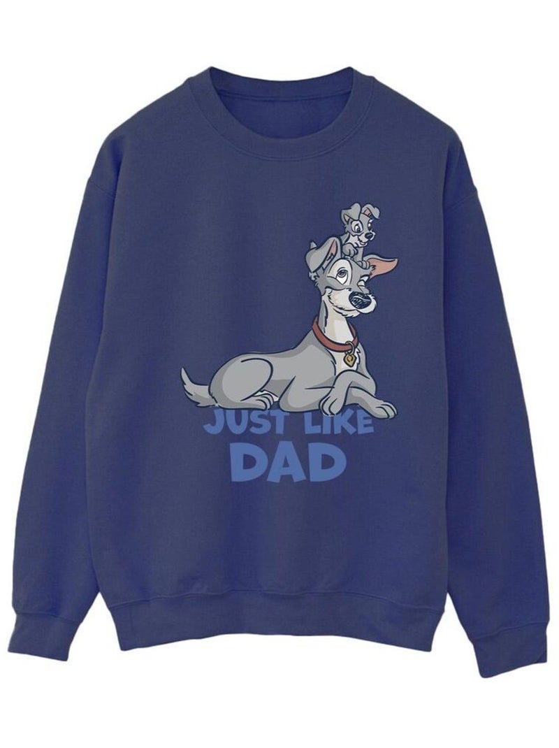 Disney - Sweat LADY AND THE TRAMP JUST LIKE DAD Bleu marine - Kiabi