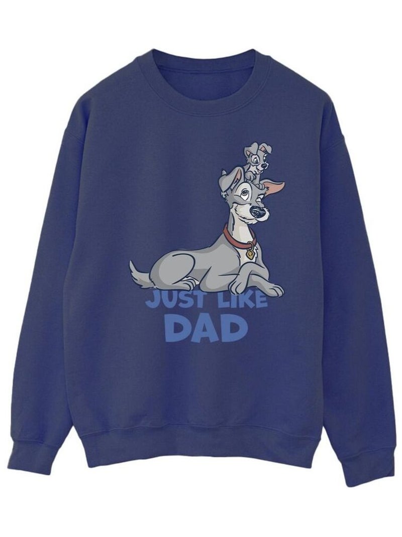 Disney - Sweat LADY AND THE TRAMP JUST LIKE DAD Bleu marine - Kiabi
