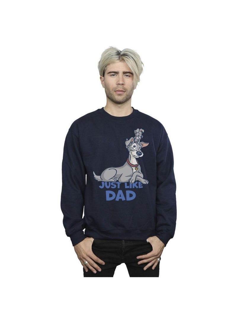 Disney - Sweat LADY AND THE TRAMP JUST LIKE DAD Bleu marine - Kiabi
