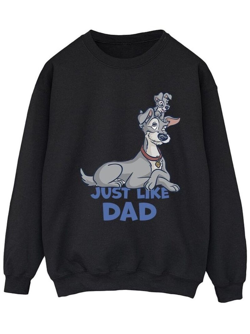 Disney - Sweat LADY AND THE TRAMP JUST LIKE DAD Noir - Kiabi
