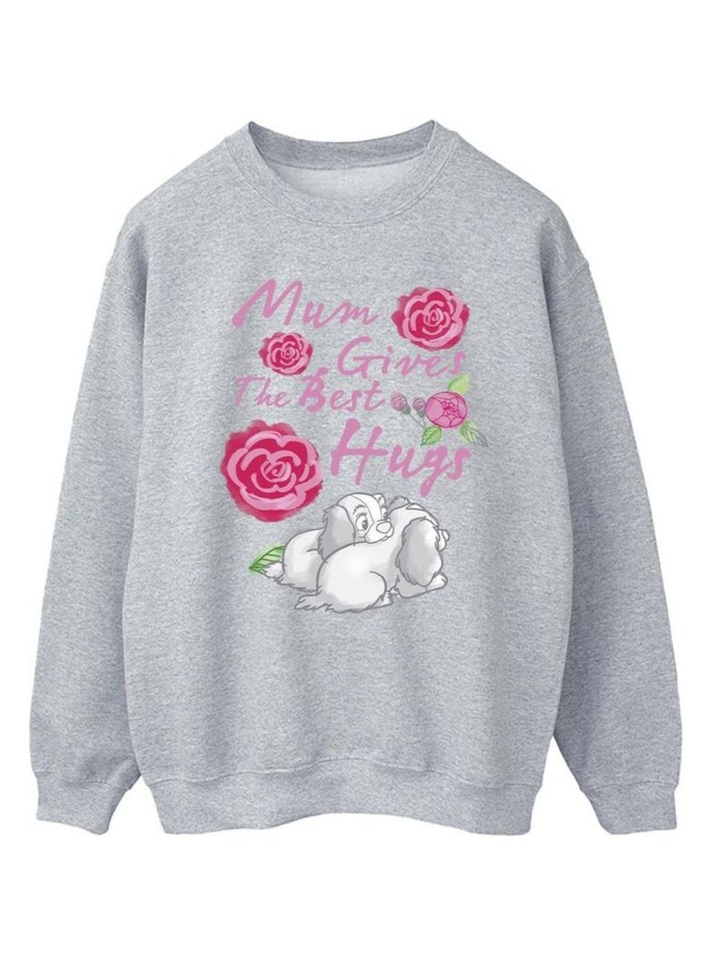 Disney - Sweat LADY AND THE TRAMP MUM HUGS Gris chiné - Kiabi