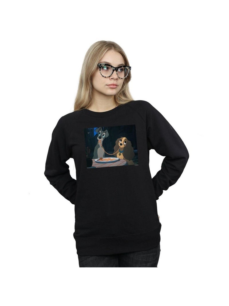 Disney - Sweat LADY AND THE TRAMP SPAGHETTI SLURP Noir - Kiabi