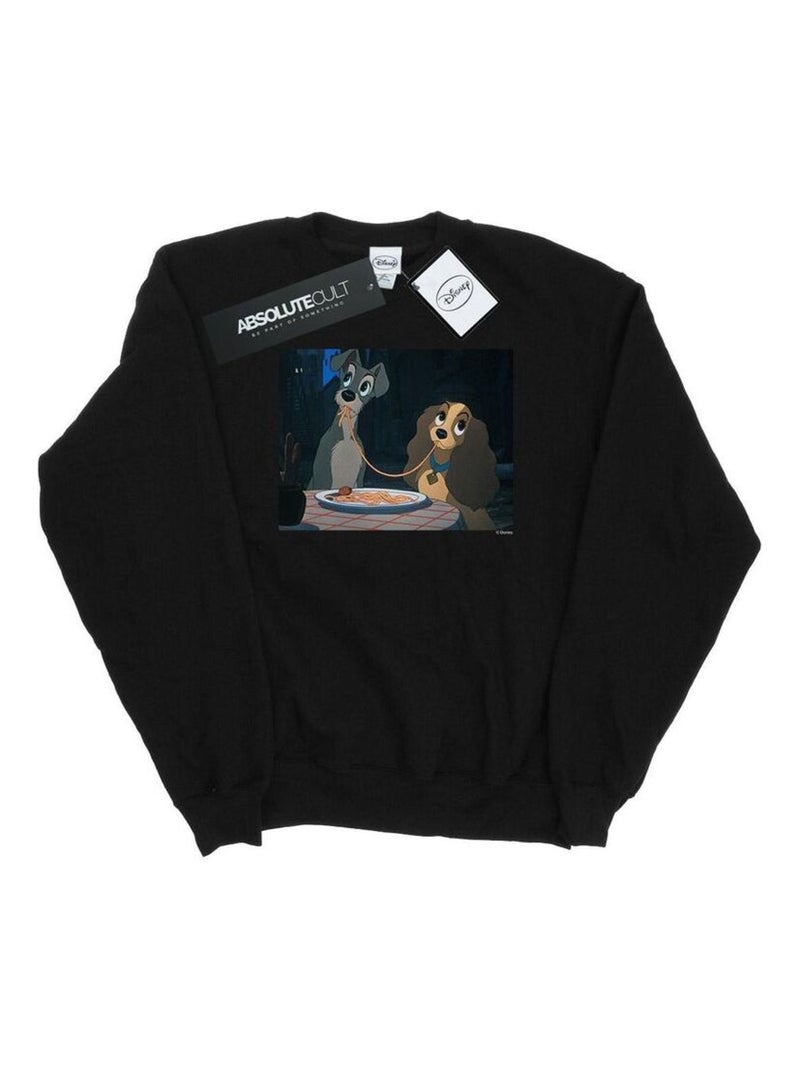 Disney - Sweat LADY AND THE TRAMP SPAGHETTI SLURP Noir - Kiabi