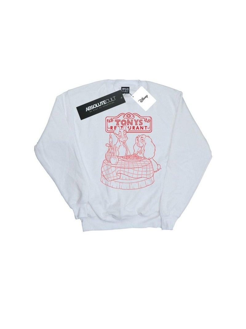 Disney - Sweat LADY AND THE TRAMP THAT'S AMORE Blanc - Kiabi