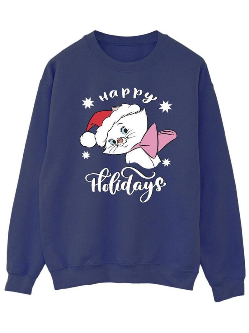 Disney - Sweat Les Aristochats HAPPY HOLIDAYS Bleu marine - Kiabi