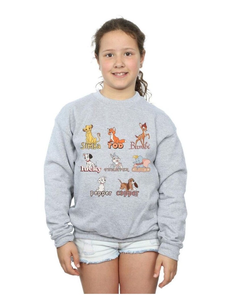Disney - Sweat LITTLE FRIENDS Gris chiné - Kiabi