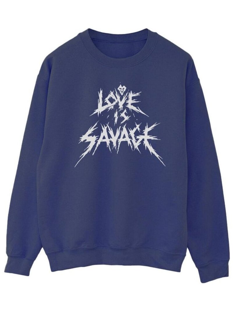 Disney - Sweat LOVE IS SAVAGE Bleu marine - Kiabi