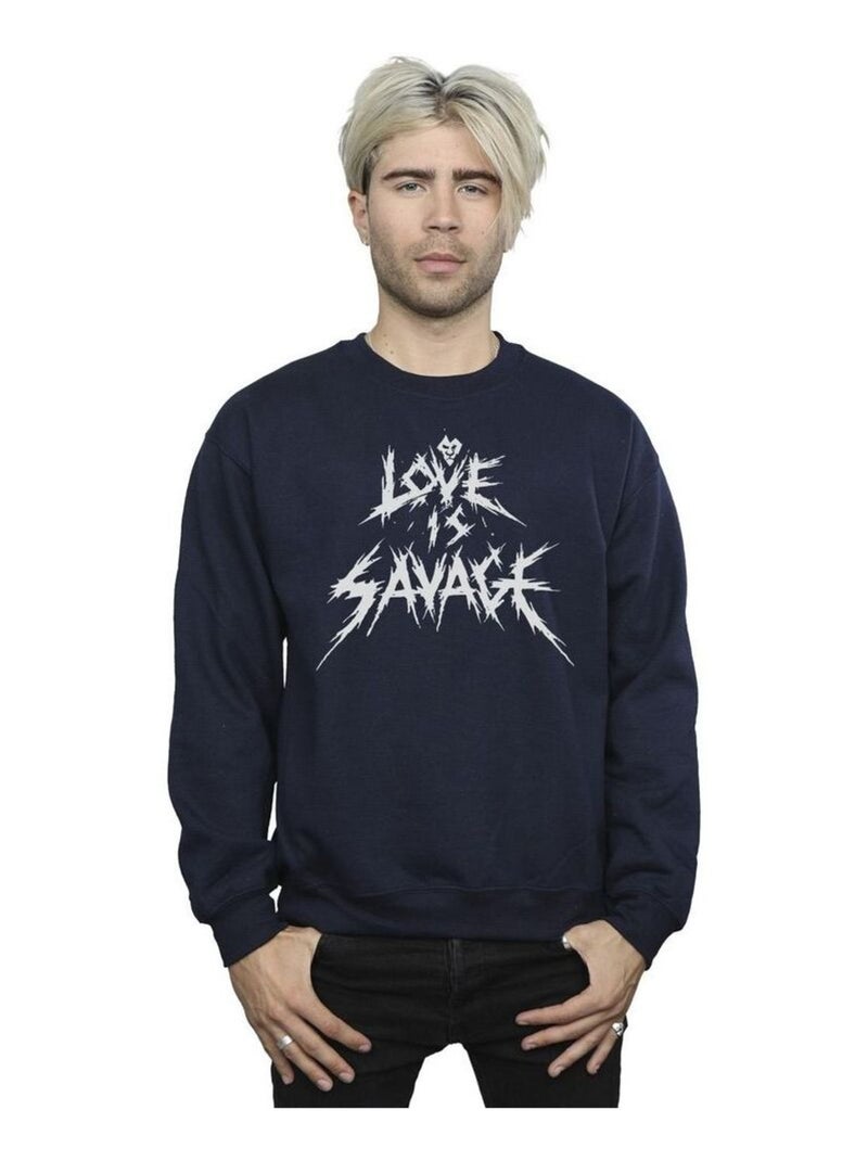 Disney - Sweat LOVE IS SAVAGE Bleu marine - Kiabi