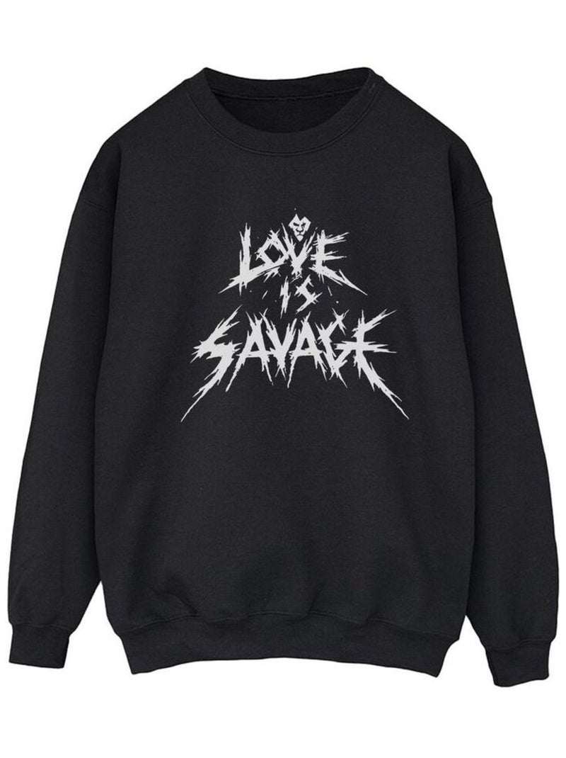 Disney - Sweat LOVE IS SAVAGE Noir - Kiabi