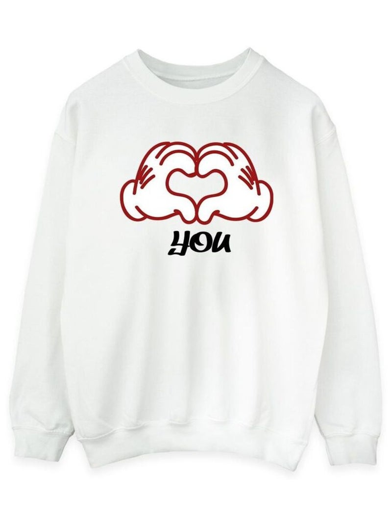 Disney - Sweat LOVE YOU HANDS Blanc - Kiabi