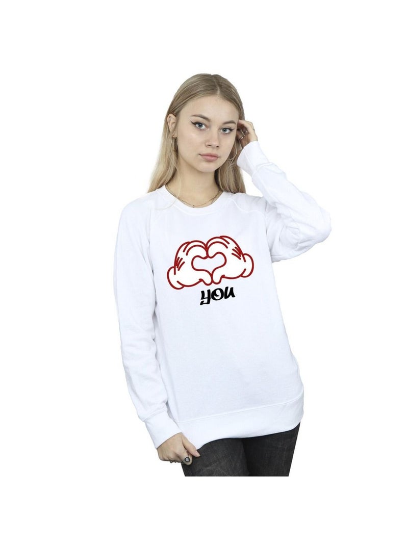 Disney - Sweat LOVE YOU HANDS Blanc - Kiabi