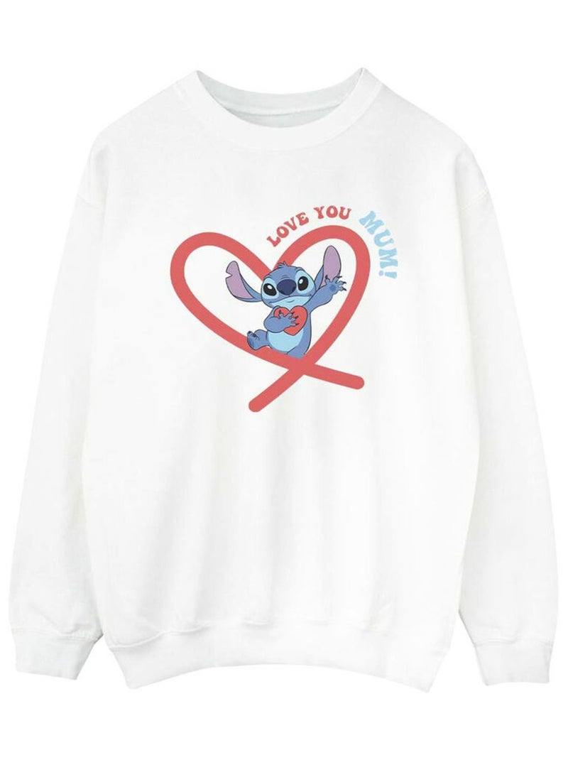 Disney - Sweat LOVE YOU MUM Blanc - Kiabi